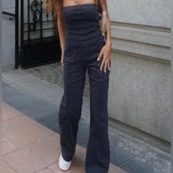 COPY - Zara CORSET DENIM JUMPSUIT - Picture 2 of 6